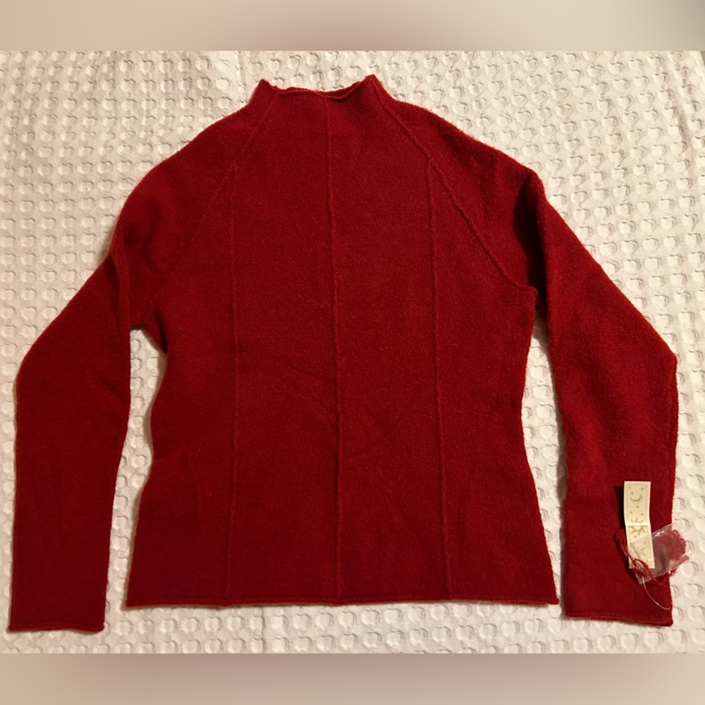 NWT Red Mock Neck Fitted Sweater